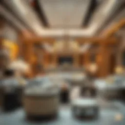 Luxurious furniture display in a Dubai shop