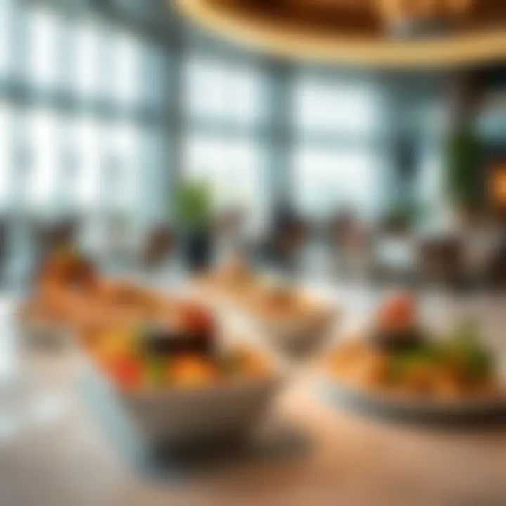 Gourmet Innovation in Dubai Elegant presentation of gourmet dishes highlighting Dubai's food innovation