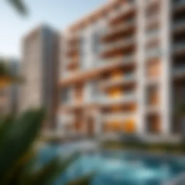 Modern luxury apartment buildings in Dubai's real estate sector