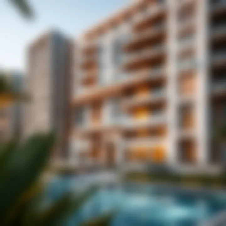 Modern luxury apartment buildings in Dubai's real estate sector