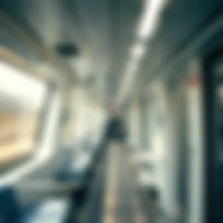 Modern Design of Dubai Metro Train Interior view of a Dubai Metro train showcasing modern design