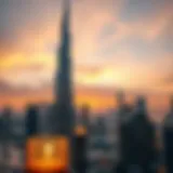 Breathtaking view of the Burj Khalifa at sunset