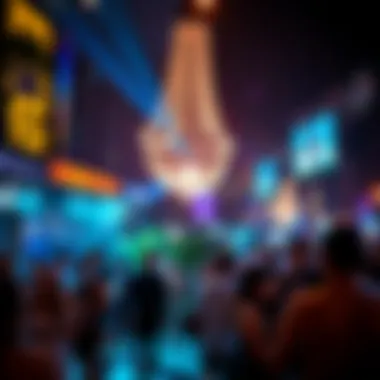 Dubai Nightlife Atmosphere Exciting nightlife scene with people enjoying music and dancing