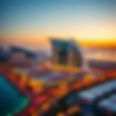 Aerial view of Rolex Hotel Dubai highlighting its strategic location