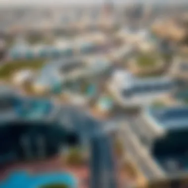 An aerial view of Dubai's West Zone showcasing modern architecture and landscapes