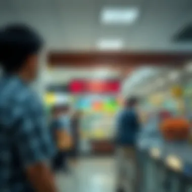 Checkout Experience at West Zone Supermarket Customers engaging with staff at the checkout counters