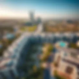 Aerial view of Villanova showcasing its modern architecture and green spaces