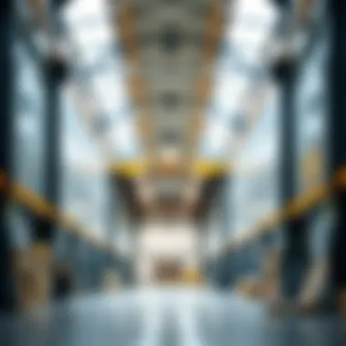 Interior view of a modern warehouse facility in Al Mina, highlighting infrastructure