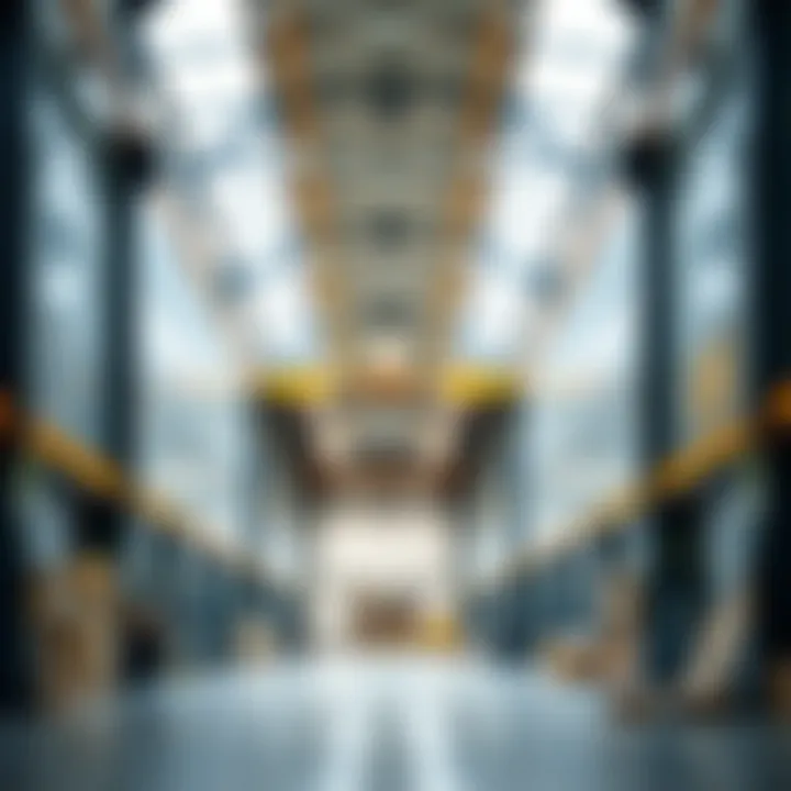 Interior view of a modern warehouse facility in Al Mina, highlighting infrastructure