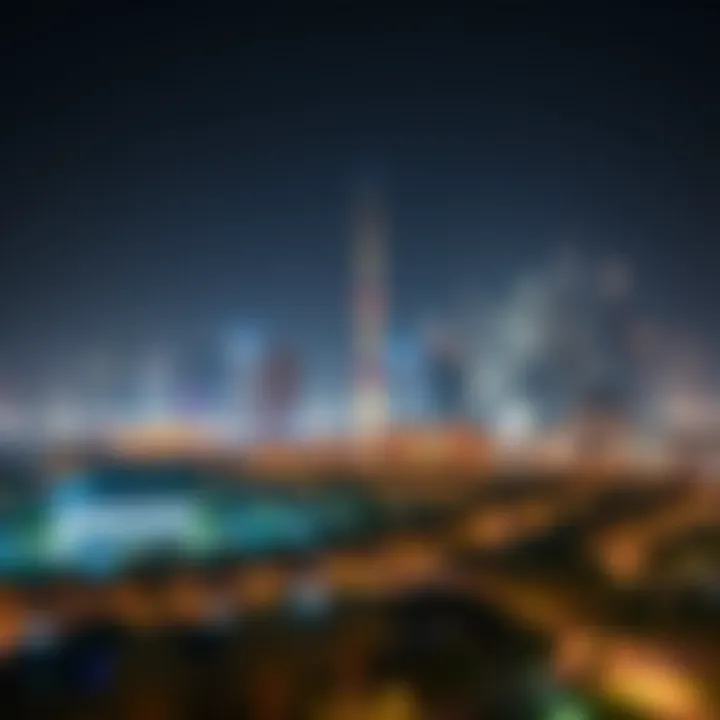 Dubai Skyline Featuring Jumeirah Park Stunning Dubai skyline with Jumeirah Park in focus