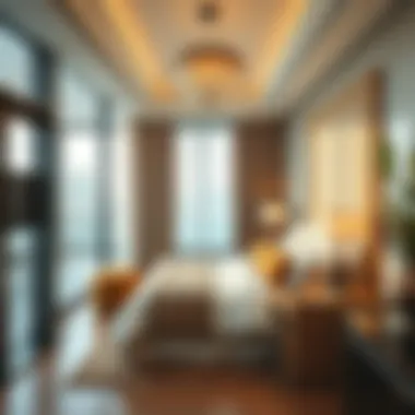 Luxurious interior of a room available for rent in Dubai Marina