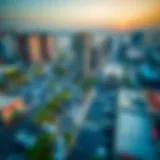 Aerial view of Dubai showcasing parking zones