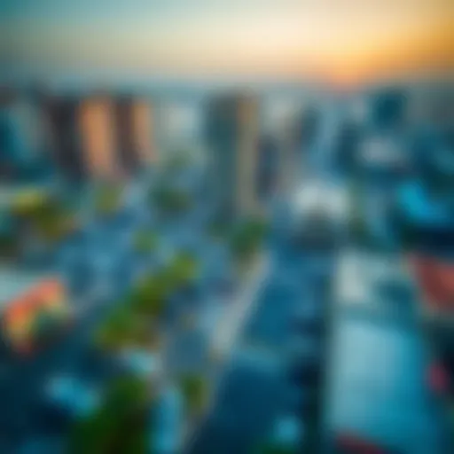 Aerial view of Dubai showcasing parking zones