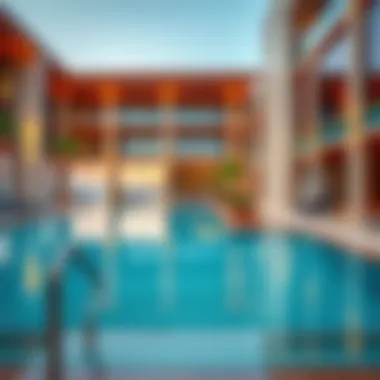 Luxurious amenities offered at Golf Panorama Tower including a swimming pool and gym