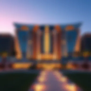 Stunning view of Golf Panorama Tower showcasing its unique architectural design