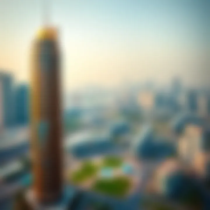 Prime location of Golf Panorama Tower surrounded by Dubai's skyline