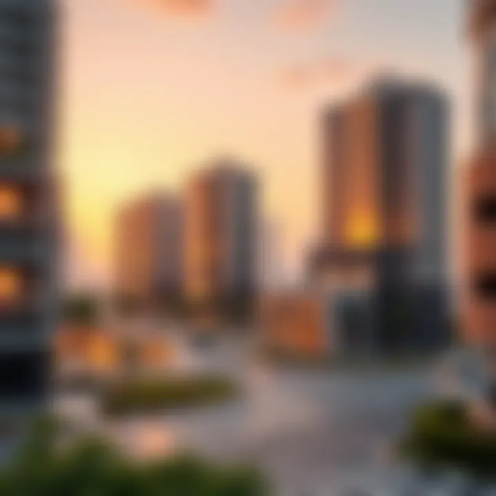 An illustration depicting the integration of technology in real estate development