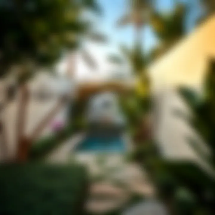 Secluded garden pathway leading to a peaceful spot