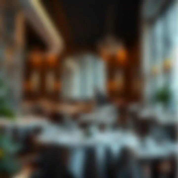 A luxurious interior of a renowned Michelin star restaurant