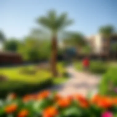 Vibrant green spaces in Nasma Central Park highlighting the landscaped gardens and recreational areas.