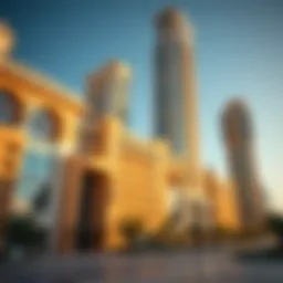 Stunning architectural view of a complex building in Dubai