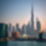 A scenic view of Dubai's skyline with iconic buildings