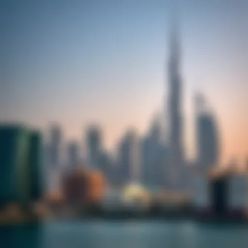 A scenic view of Dubai's skyline with iconic buildings