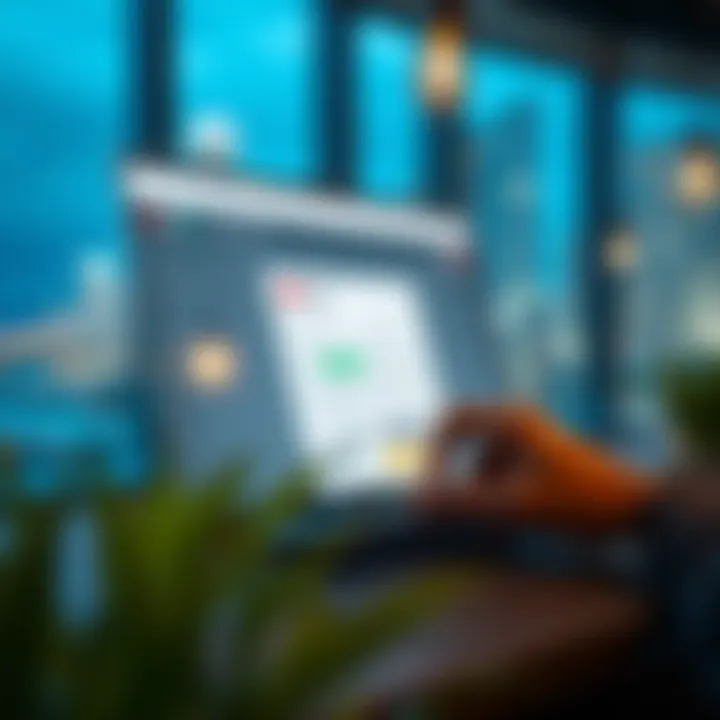 Digital platform showcasing visa status