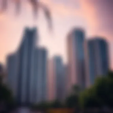 Luxurious high-rise buildings in Dubai