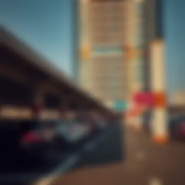 Available Parking Facilities in Dubai A parking facility with available spaces in a Dubai neighborhood