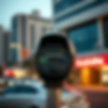 Parking Meter in Dubai A close-up shot of a parking meter in Dubai