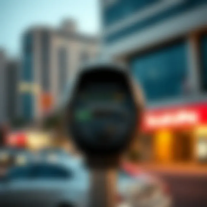 Parking Meter in Dubai A close-up shot of a parking meter in Dubai