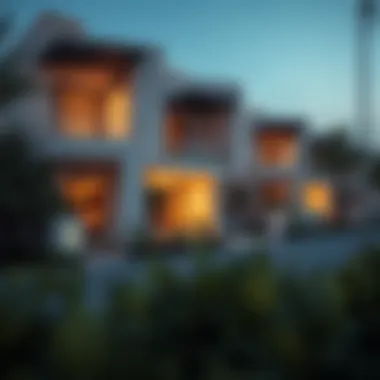 A modern residential community in Dubai showcasing villas and apartments