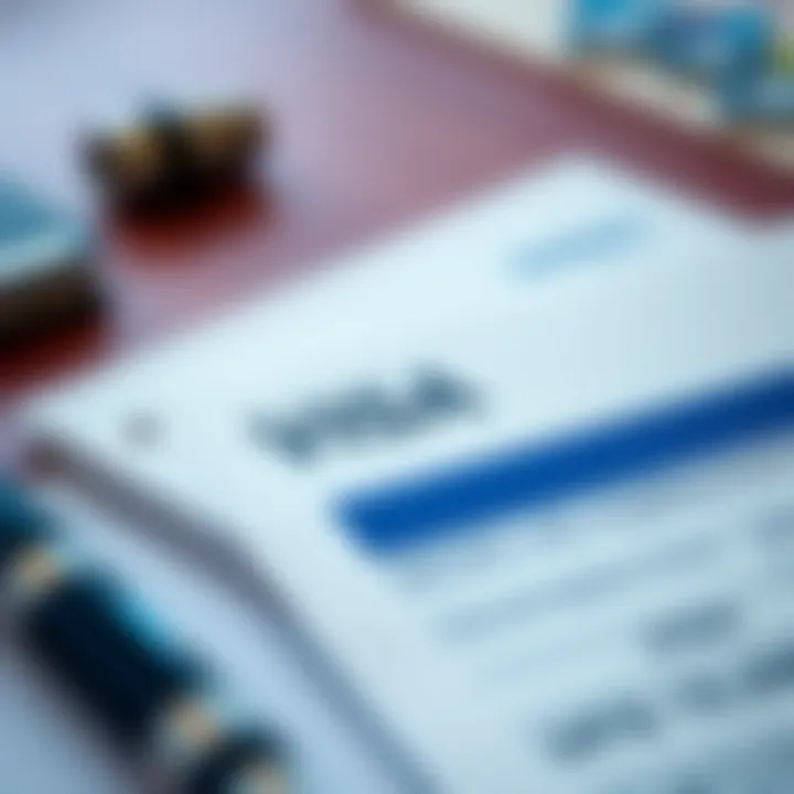 Essential Visa Documentation Close-up of visa documentation and application forms