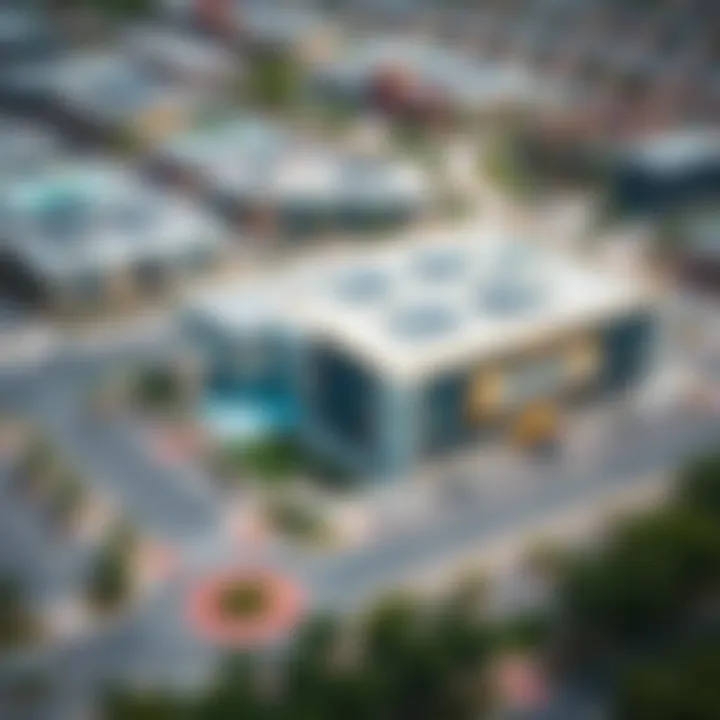 Aerial View of Portman JVC Aerial view of Portman JVC showcasing its modern architecture and vibrant community