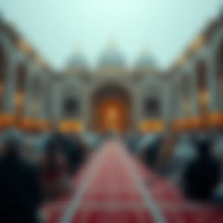 Community Prayers in Dubai Community gathering for prayers in a Dubai mosque during Ramadan