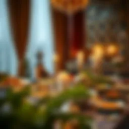 A beautifully arranged iftar table with traditional dishes