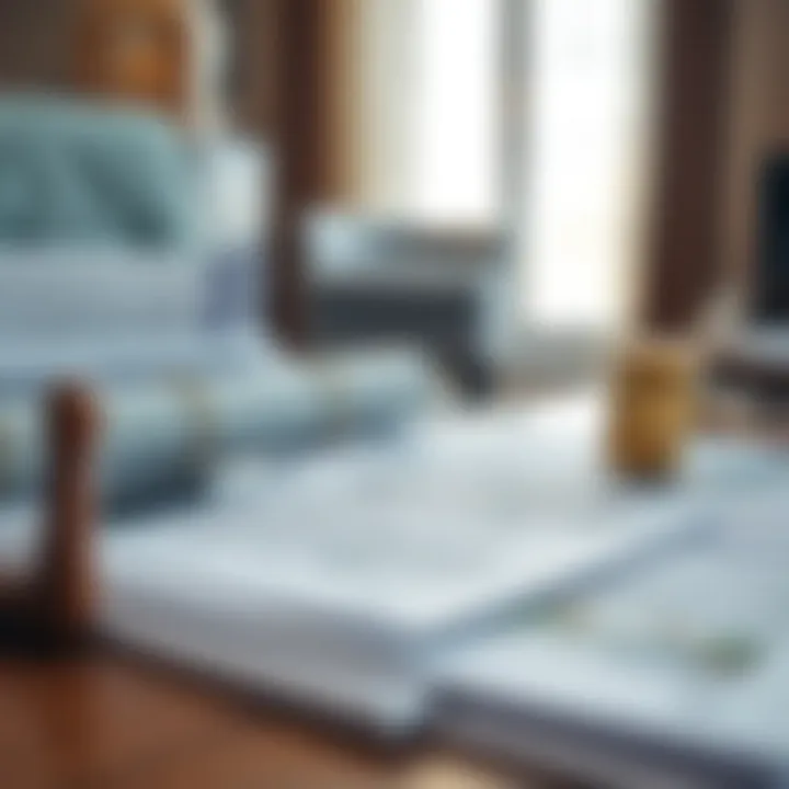 A close-up of documents and legal materials relevant to rental disputes.