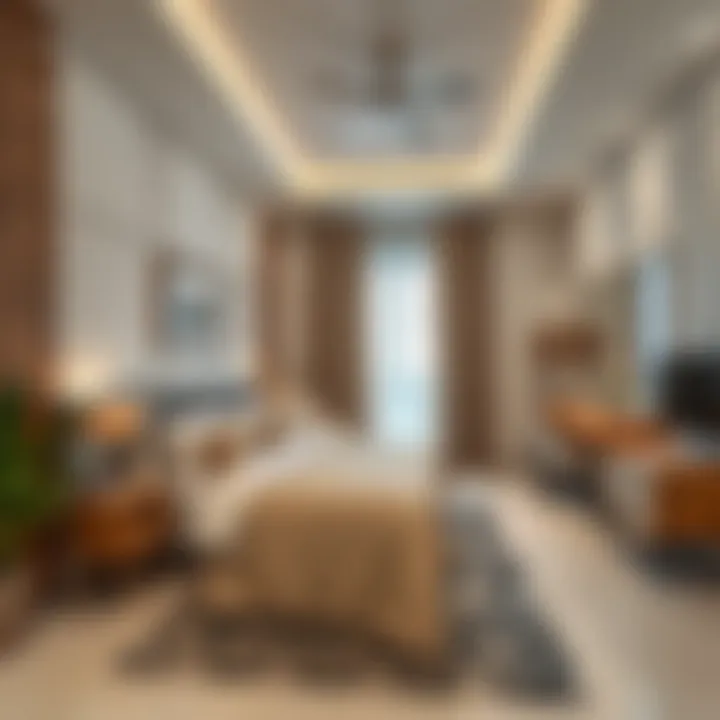 Spacious room with modern decor and amenities