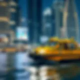 RTA Water Taxi navigating through Dubai Marina