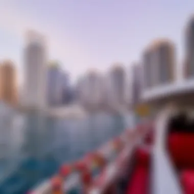Breathtaking Marina Views A scenic view of Dubai Marina from the water