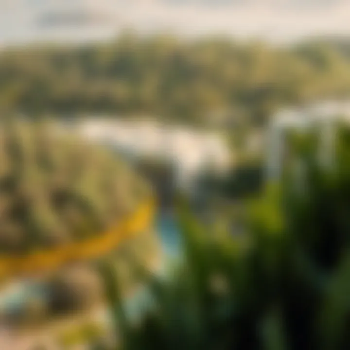 Lush greenery surrounding residential units in Seaside Hills