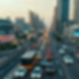Vibrant traffic flow on Sheikh Zayed Road