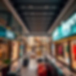 Luxurious mall interior showcasing high-end retail stores