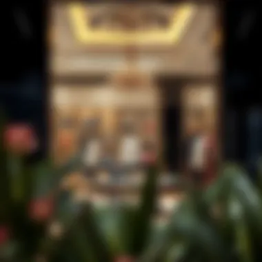 Luxury boutique displaying exquisite fashion items