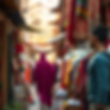 Traditional souk filled with colorful textiles and local crafts