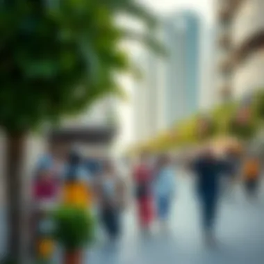 Vibrant community scene reflecting buyer demographics and lifestyle