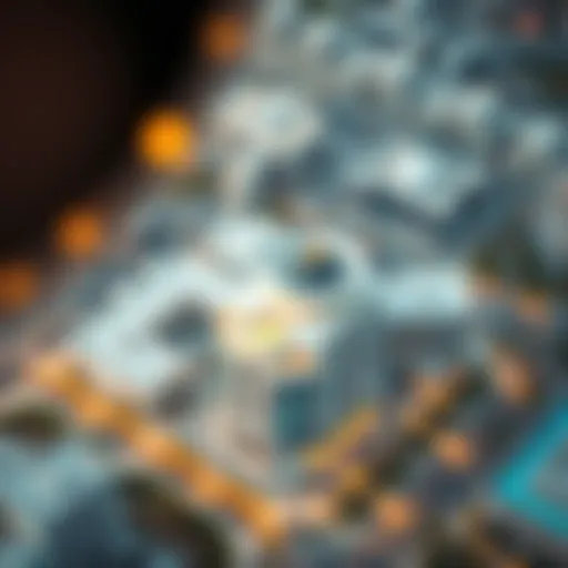 Aerial view of SPS Dubai showcasing its strategic location within the city.