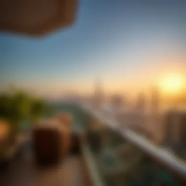 Stunning Views from St. Regis Residences Panoramic view from a St. Regis Residence balcony overlooking Dubai skyline