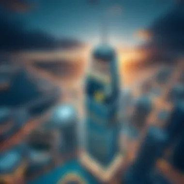 Integration of Standard Chartered Tower in Downtown Dubai Aerial perspective highlighting the tower's integration with Downtown Dubai